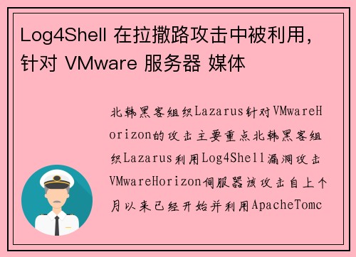 Log4Shell 在拉撒路攻击中被利用，针对 VMware 服务器 媒体